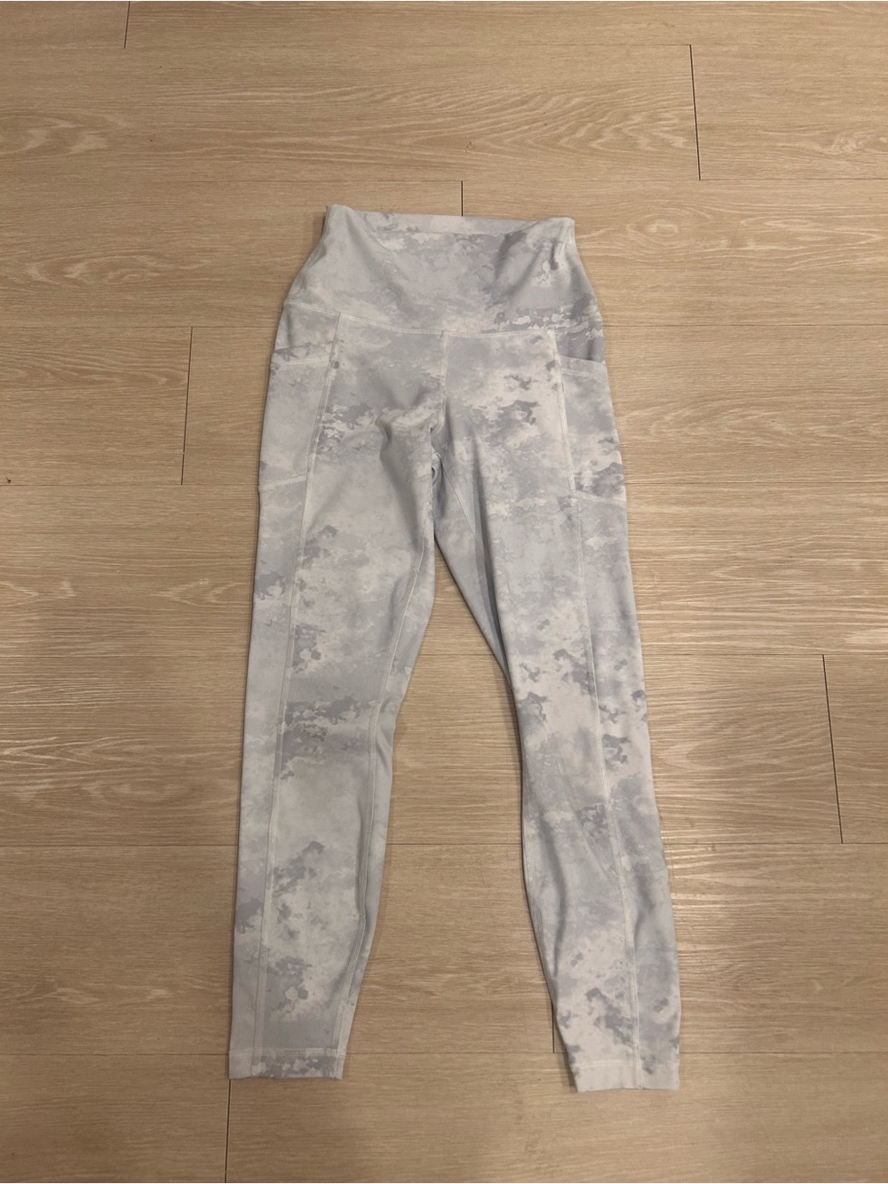 90 Degree By Reflex Kids High-Waist Leggings in Light Gray Marble
